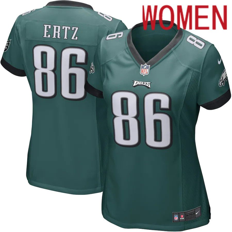 Women Philadelphia Eagles #86 Zach Ertz Nike Midnight Green Team Game NFL Jersey->women nfl jersey->Women Jersey